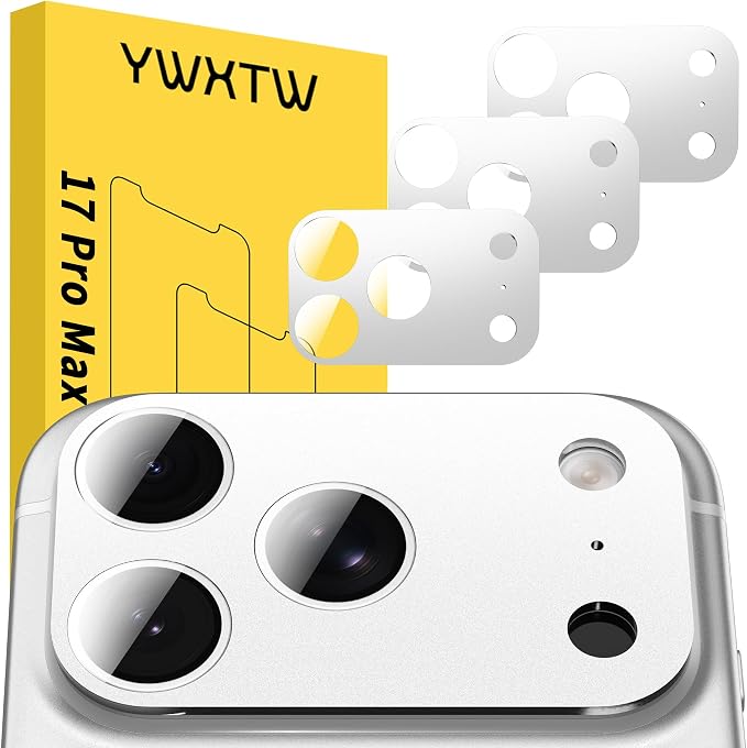 YWXTW [0 Bubbles for iPhone 17 Pro Max Camera Protector, Full Coverage Tempered by YWXTW