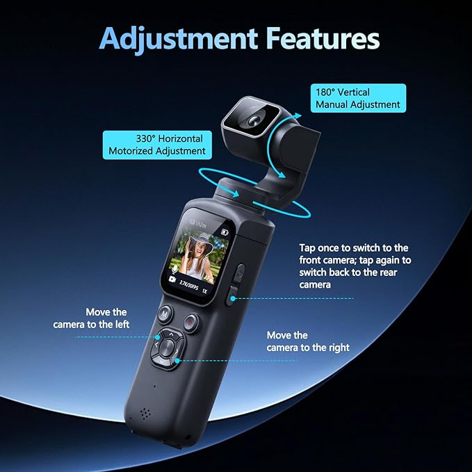 4K Vlogging Camera with 330° Rotating Lens & Face Tracking, Portable Pocket - Image 5