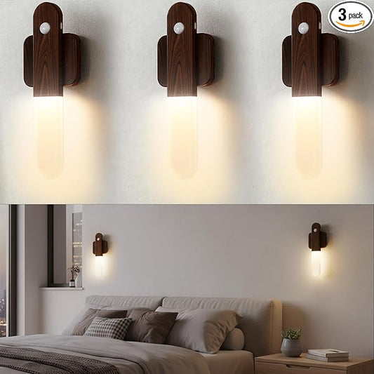 Battery Operated Motion Sensor Wall Sconces Set of 3, Motion Sensor Wall Light by iThirdHomeOutdoorLighting