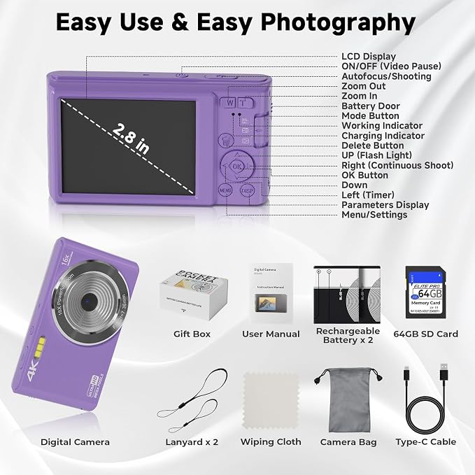 Digital Camera, Autofocus 4K Camera - Image 8