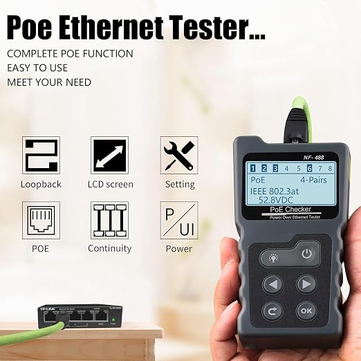 Network Cable Tester, VXSCAN NF-488 POE Cable Tester - Image 2