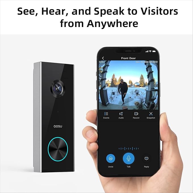 aosu Wireless Doorbell Camera, Battery-Powered Video Doorbell - Image 2