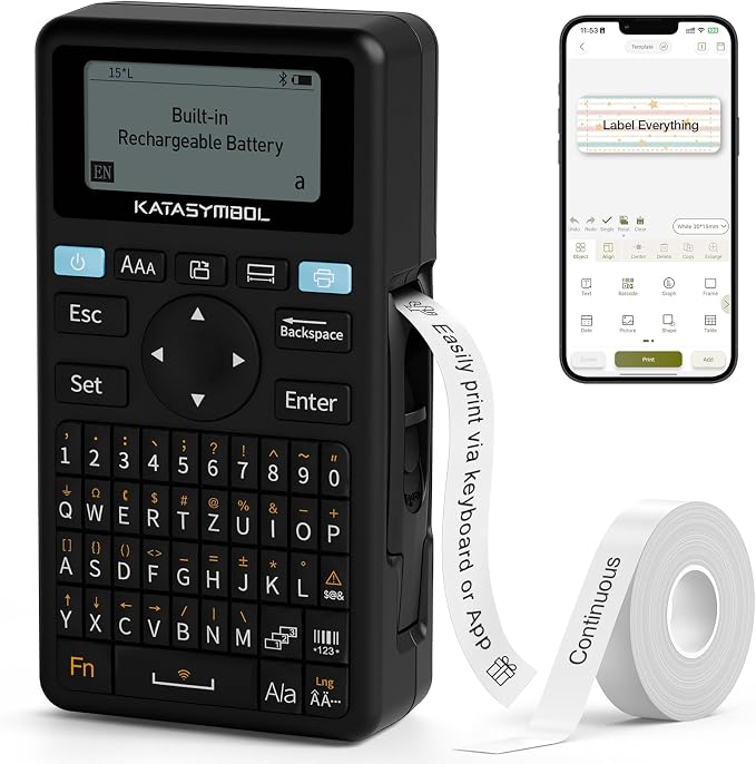 SUPVAN E11 Bluetooth Label Maker Machine, Support Keyboard & App by SUPVAN