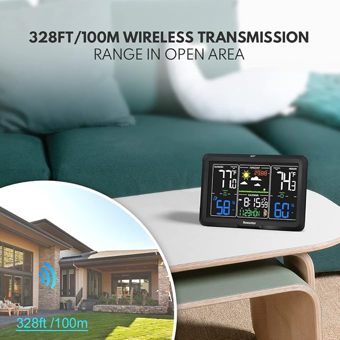 Newentor Weather Station Wireless Indoor Outdoor, Indoor Outdoor Thermometer - Image 3