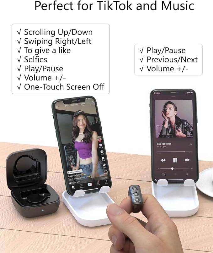 TikTok Scrolling Ring, Camera Remote, Long Battery Life, Compatible - Image 2