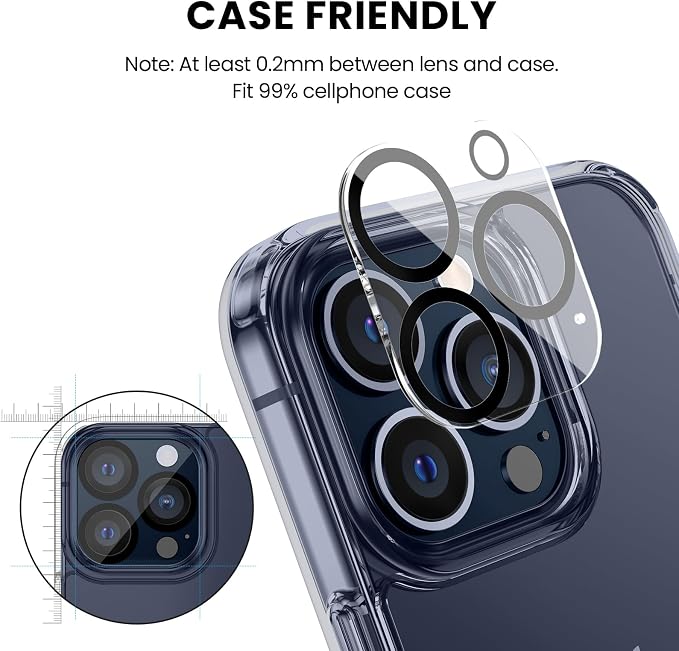 Tensea for iPhone 15 Pro / 15 Pro Max Camera Screen Protector, Tempered Glass - Image 5
