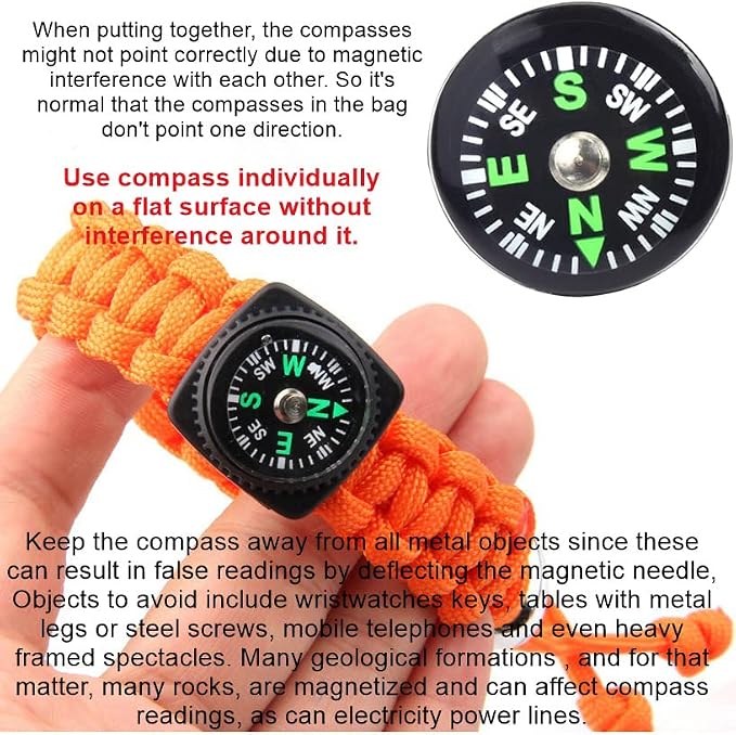 20 Pack Button Compass Mini Pocket Oil Filled Compass Dia. 20mm | - Image 4