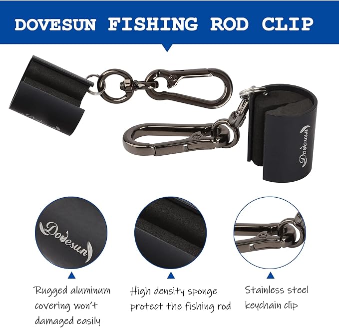 Dovesun Creek Rod Clips Wearable Fishing Rod Holder Clip Fly Fishing Pole - Image 3