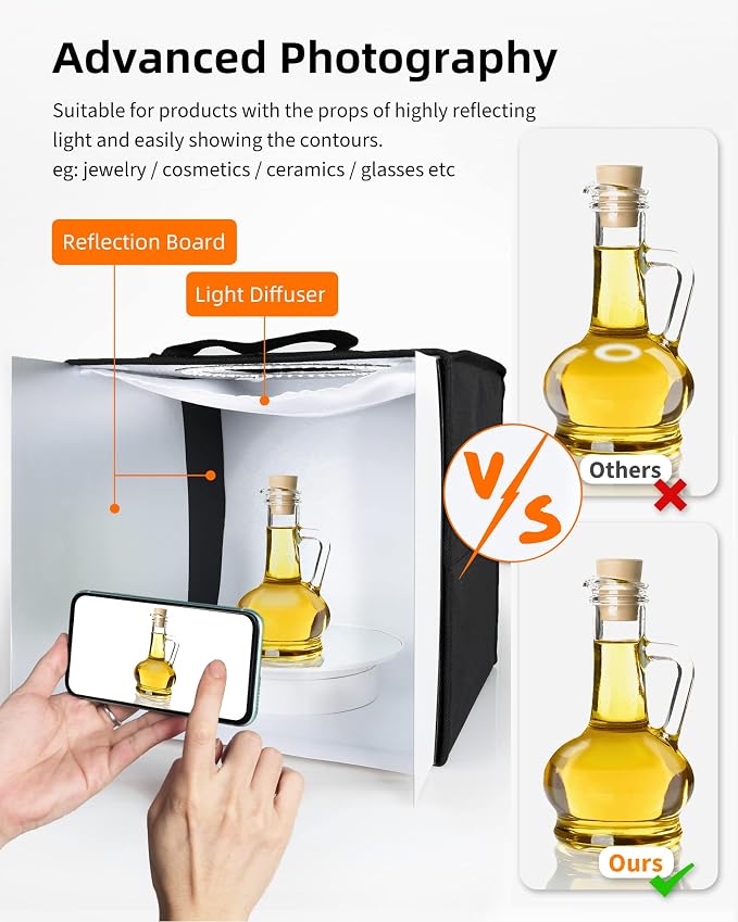 Glendan Mini Photo Studio Light Box, Portable Foldable Light Box Photography - Image 6
