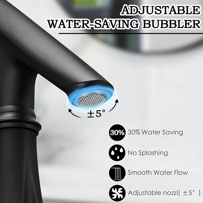 Touchless Bathroom Faucet, Matte Black Smart Motion Sensor Bathroom Sink - Image 8