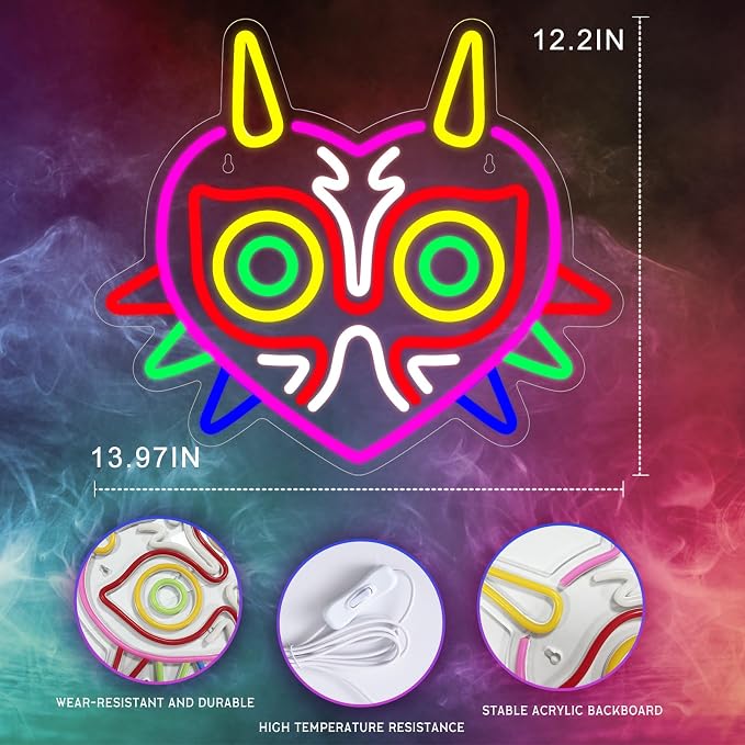 Majora's Mask Neon Sign, Zelda Gaming Neon Sign - Image 2