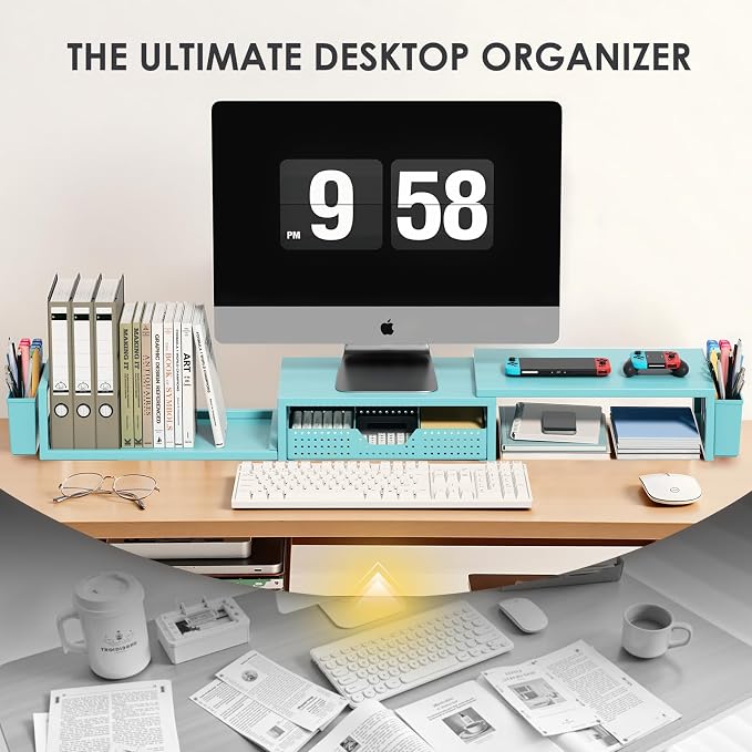 OPNICE Desk Organizers and Accessories, Dual Monitor Stand Riser - Image 6