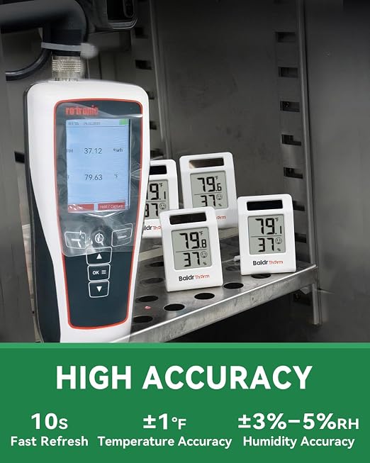 BALDR 4-Pack Digital Hygrometer Thermometer, Solar Power - Image 4