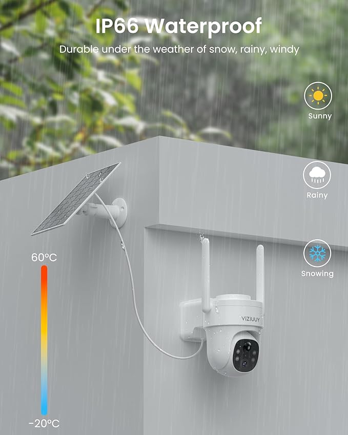 VIZIUUY Solar Security Cameras Wireless Outdoor, 3MP Pan/Tilt 360°View - Image 8