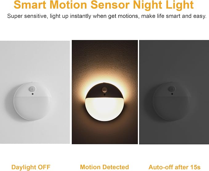 YUNLEX 2 Pack Motion Sensor Light Indoor, 2.6" Small Stick on Lights - Image 3