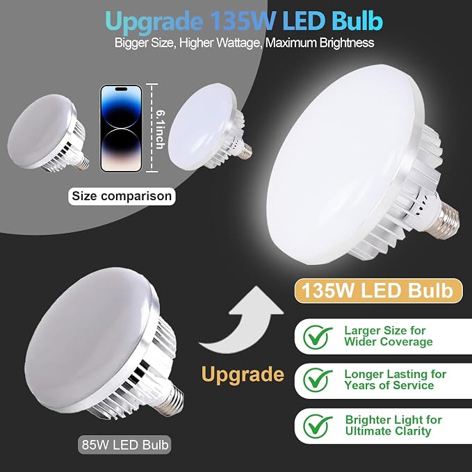 EMART 2Pack 135W Photography Light Bulb - Image 3