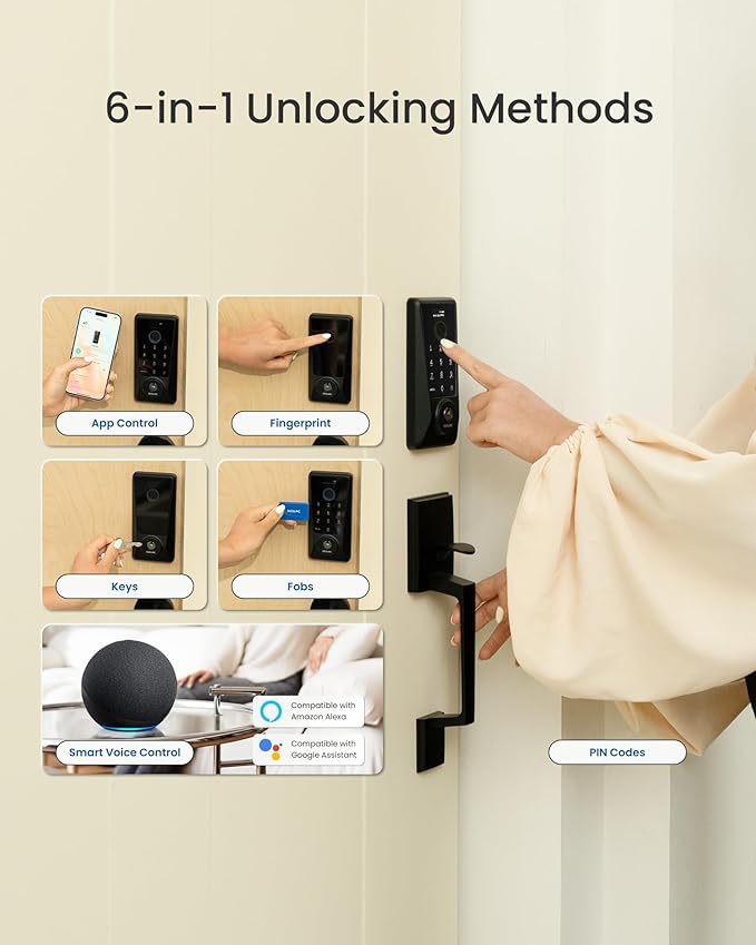 DESLOC Smart Lock D110 Plus, WiFi Fingerprint Smart Front Door Lock - Image 5