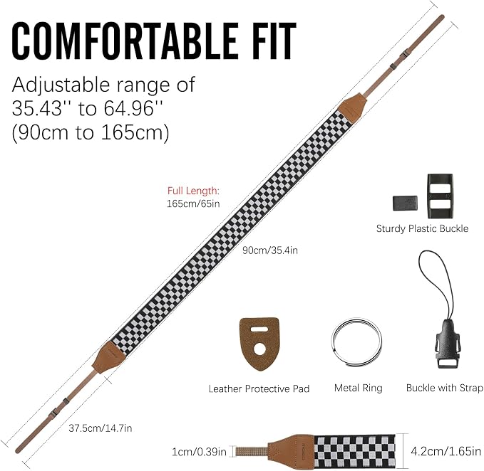 MoKo Camera Strap, Cotton Vintage Camera Strap, Adjustable Neck & Shoulder - Image 5