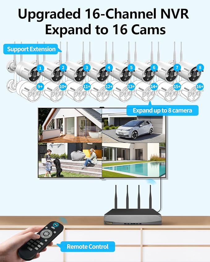 Wireless Security Camera System, 16CH WiFi NVR - Image 8