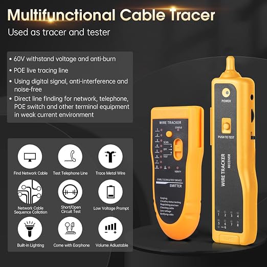 Cable Tracer Ethernet Network Cable Tester RJ45 RJ11 - Image 3