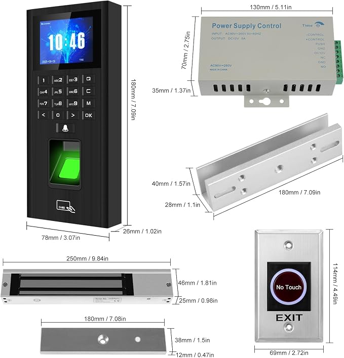 Complete Biometric Fingerprint Security Access Control System Kit, RFID T9 - Image 9