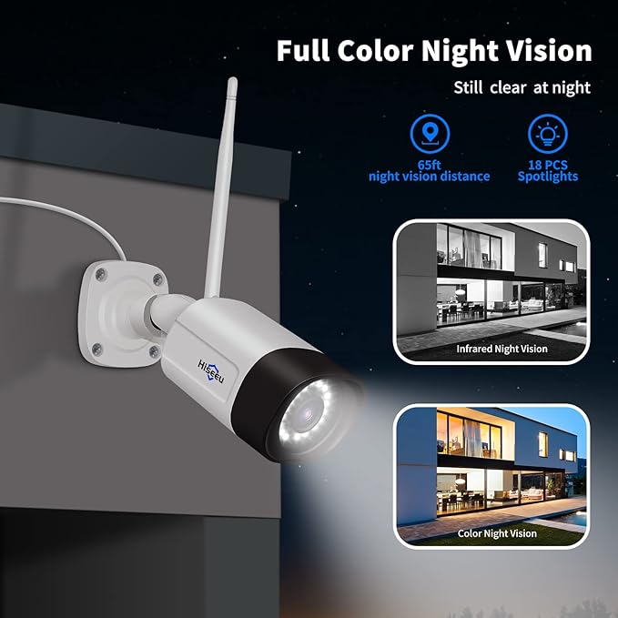 Hiseeu 2.5K 5MP WiFi Security Camera System Outdoor, Expandable 16CH 8MP NVR - Image 3