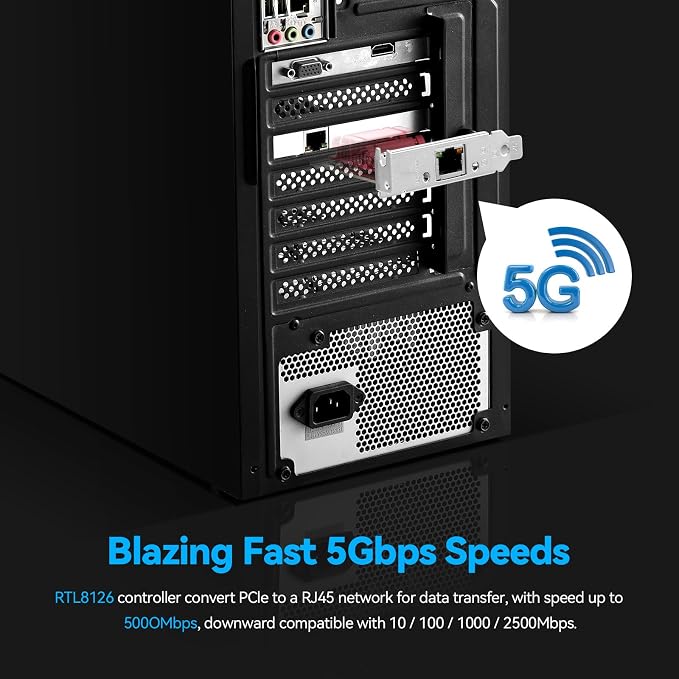 5Gbps PCIe Network Adapter, RTL8126 Chip Multi-Gigabit Ethernet Card PCIe 3.1 X1 - Image 8