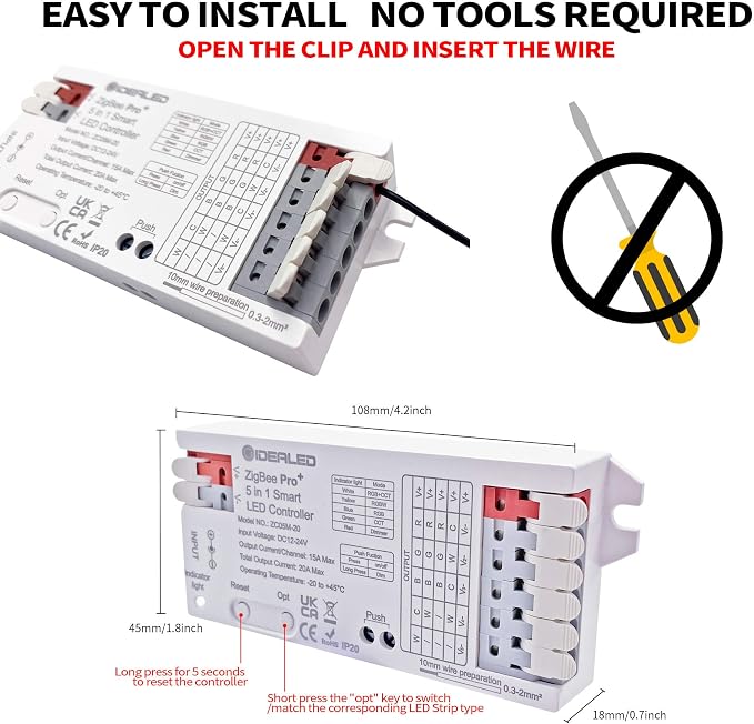 GIDEALED Smart ZigBee 3.0 LED Controller 5 in 1, Require ZigBee Hub Bridge - Image 6