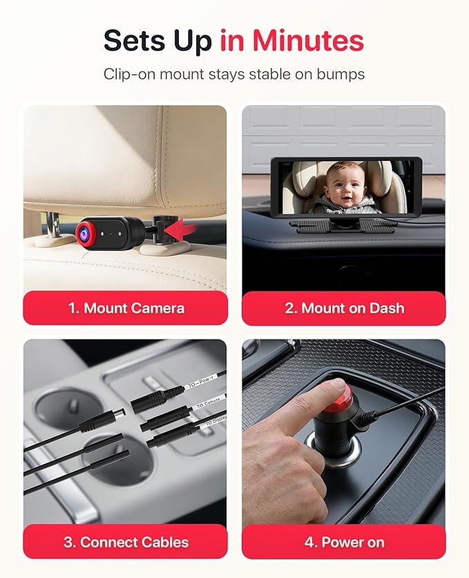 Luckview BM5 MAX 1080P HD Dual Baby Car Camera - Image 7