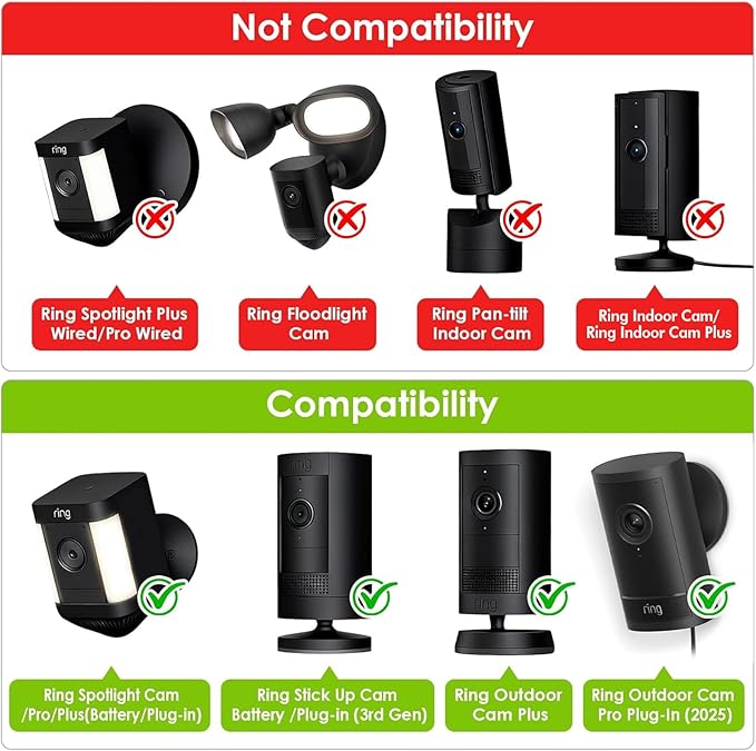 2Pack Flexible Twist Mount for Ring Stick Up Cam Battery/Plug-in 3rd Gen/Ring - Image 2