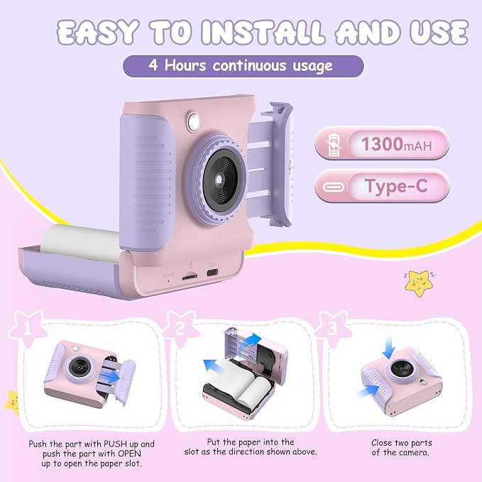 Instant Print Camera for Kids, 2.4 Inch Screen Kids Instant Cameras, Christmas - Image 5