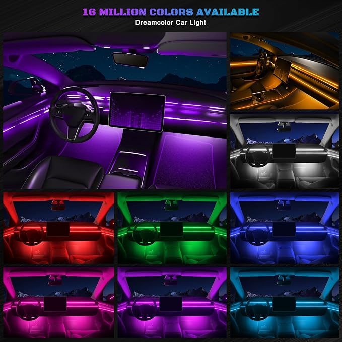 RGB Acrylic Interior Car LED Strip Light - Image 2