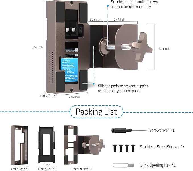 Anti Theft Ring Doorbell Mount: Metal Ring Apartment Door Mount Blink Doorbell - Image 7