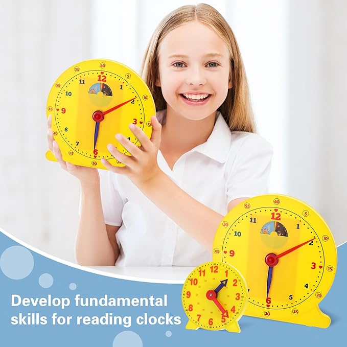 Lenwen 26 Pcs Classroom Clock Kit 24 Hours Learn to Tell Time Teaching Clock Toy - Image 5