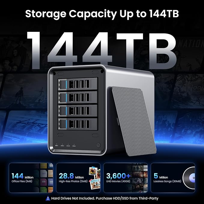 Yxk Zero1 Pro 4-Bay Desktop NAS, Intel N100 Quad-Core CPU, Enthusiasts Home & - Image 2
