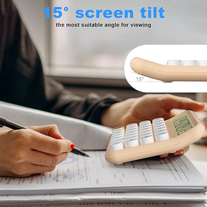 Mechanical Calculator 12 Digit Extra Large 5-Inch LCD Display, DECKLIT Battery - Image 2