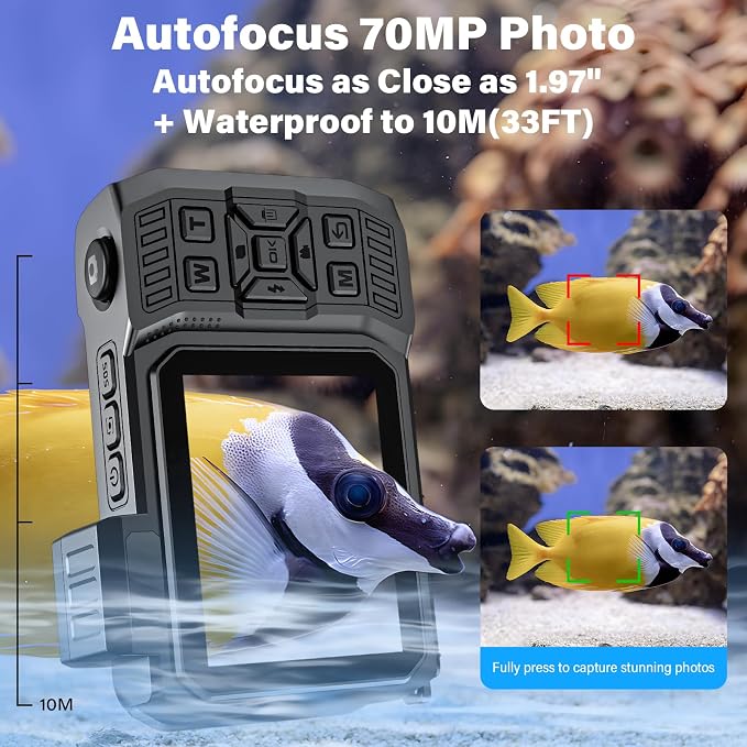 8K Underwater Camera, WiFi 33FT 70MP Waterproof Camera - Image 4