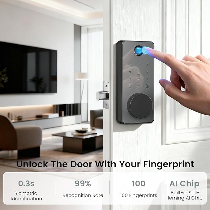 Fingerprint Door Lock, Biquole Keyless Entry Door Lock, Smart Lock - Image 6