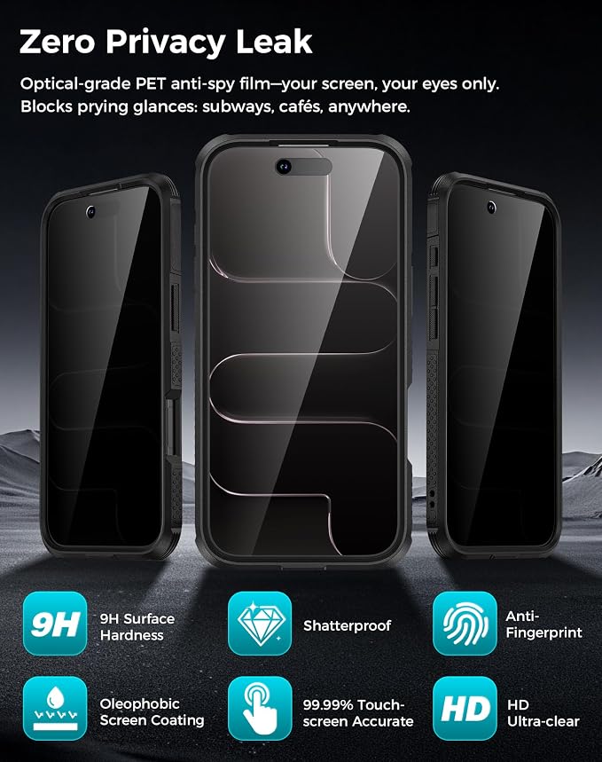 Goton for iPhone Air Case with Privacy Tempered Glass Screen Protector & Camera - Image 5