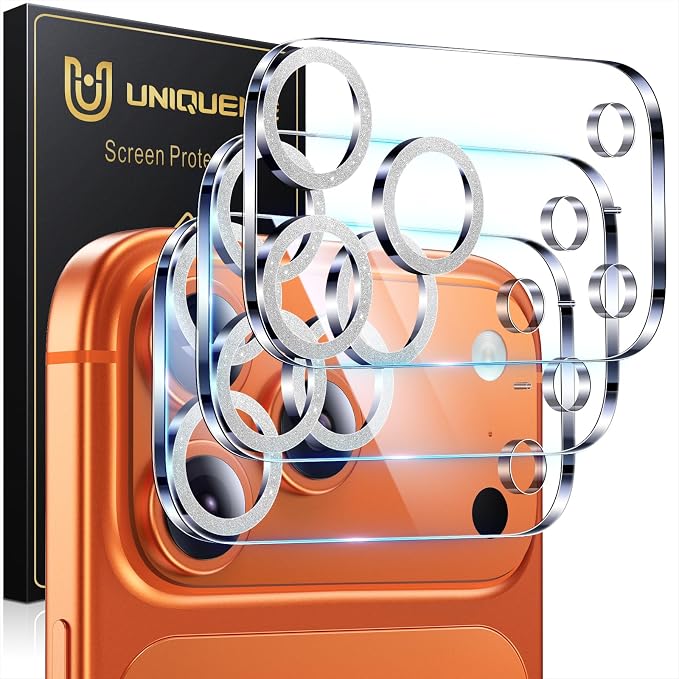 UniqueMe Compatible for 3 Pack iPhone 17 Pro Camera Lens Protector by UniqueMe
