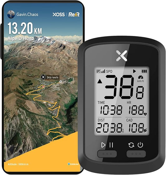 XOSS G+ GPS Bike Computer, Wireless Bicycle Speedometer Odometer by XOSS