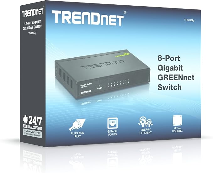 TRENDnet 8-Port Gigabit GREENnet Switch, Ethernet Network Switch, 8 x - Image 6