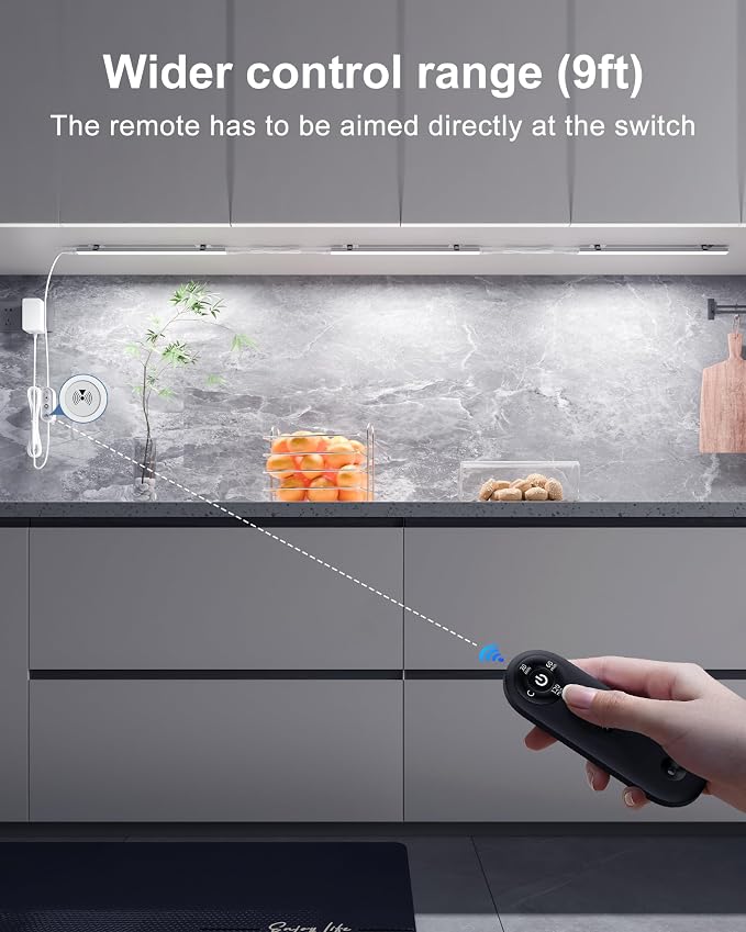 Remote Control Under Cabinet Led Light Plug in, Dimmable Daylight White 4500K - Image 6