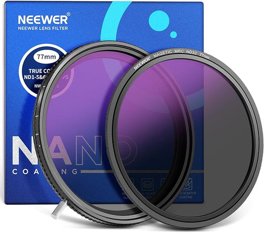 NEEWER HD True Colors 77mm Variable ND Filter ND2-512, VND Filter & Magnetic by Neewer