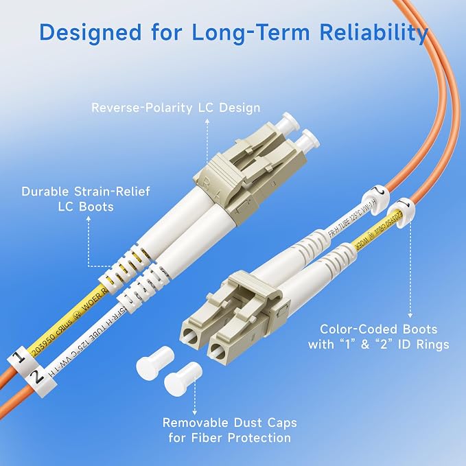 Cable Matters OFNP Plenum Multimode Duplex OM1 Fiber Cable 6.6 Feet / 2m - Image 4