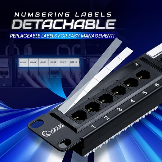 NewYork Cables 24 Port Cat6 Patch Panel, 10Gb Ethernet, 1U 19-Inch Rack or Wall - Image 5