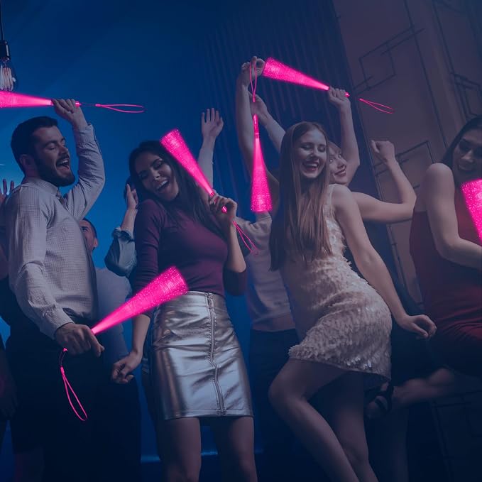 36 Pack Pink Glow Sticks Light Up Fiber Optic Stick Glow Wands Bulk - Image 4