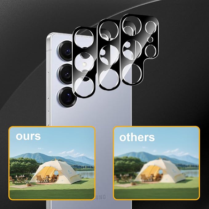 3 Pack Camera Lens Protector for Samsung Galaxy S25 Ultra, Tempered Glass - Image 6