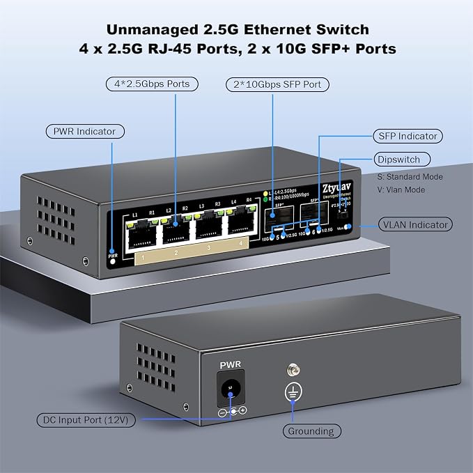 6 Port Unmanaged 2.5G Ethernet Switch - Image 2