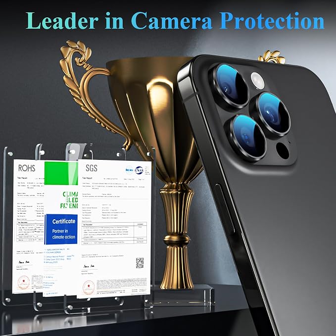YWXTW Camera Lens Protector for iPhone 16 Pro/iPhone 16 Pro Max, Tempered Glass - Image 2